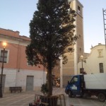 Luci di Natale per l'albero in Piazza Marconi