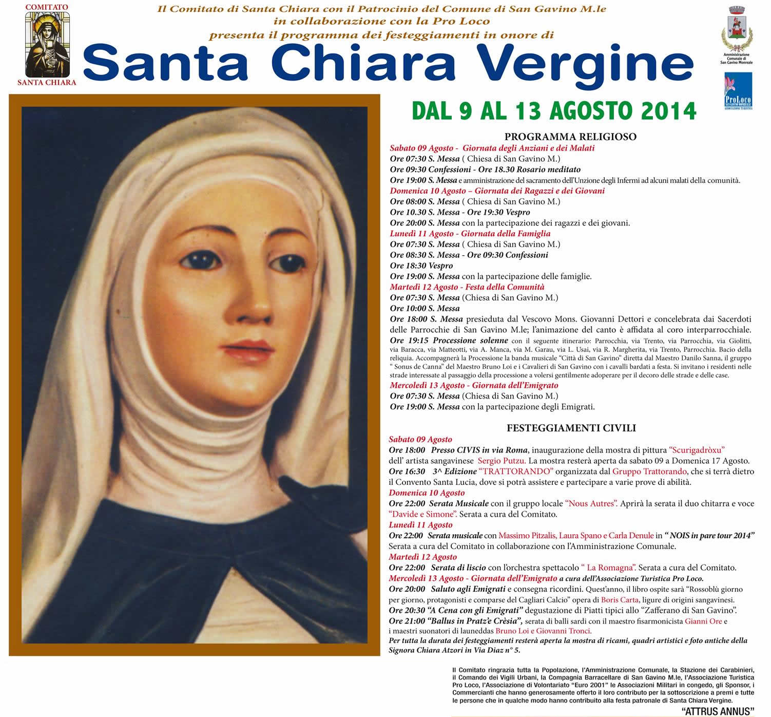 Festa di Santa Chiara 2014