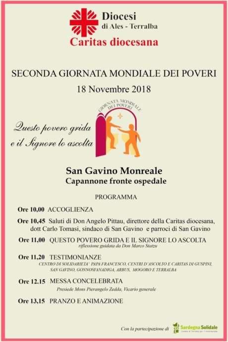 San Gavino, si celebra la Seconda Giornata Mondiale dei Poveri