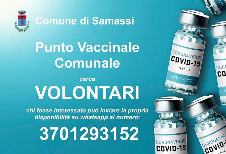Samassi, il 29 e 30 gennaio via alle terze dosi: il Comune cerca volontari per l'hub vaccinale