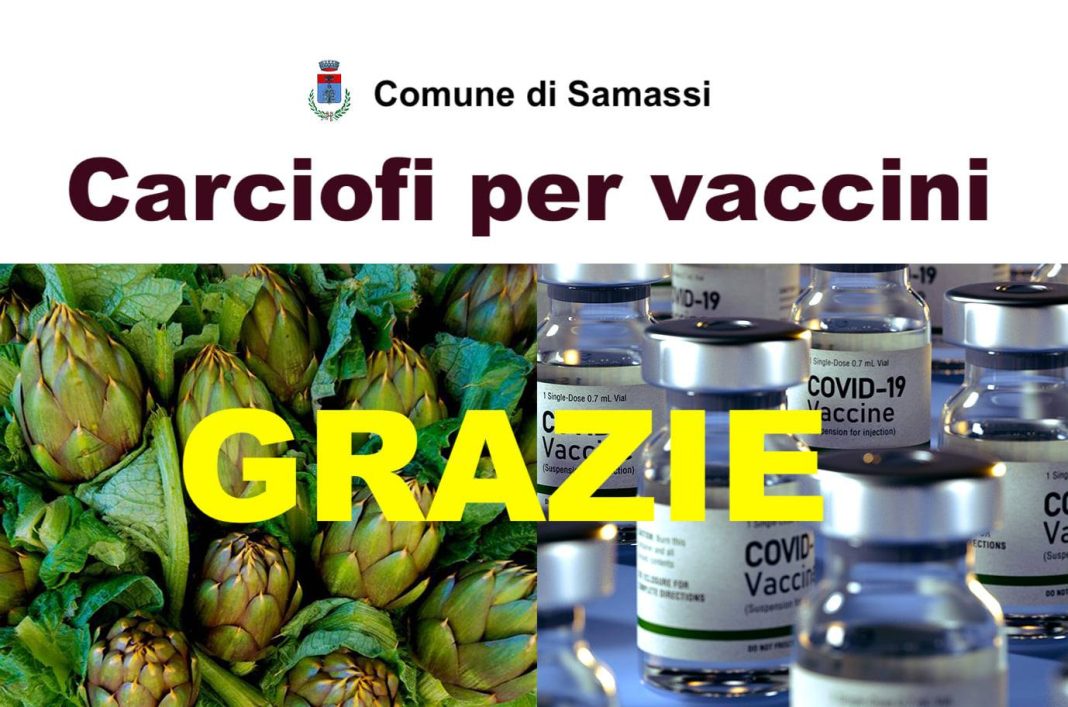 Carciofi per vaccini: missione compiuta a Samassi. I ringraziamenti del Sindaco Enrico Pusceddu
